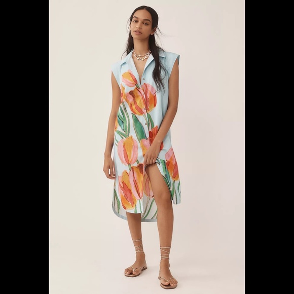 Anthropologie Dresses & Skirts - Anthropologie The Lillian Button-Front Midi Dress by Maeve